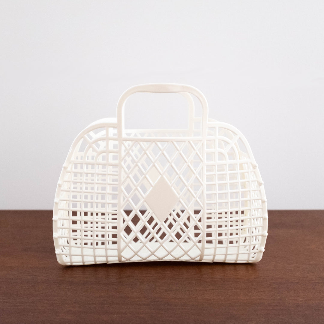 NEW Retro Jelly Mini Basket- White