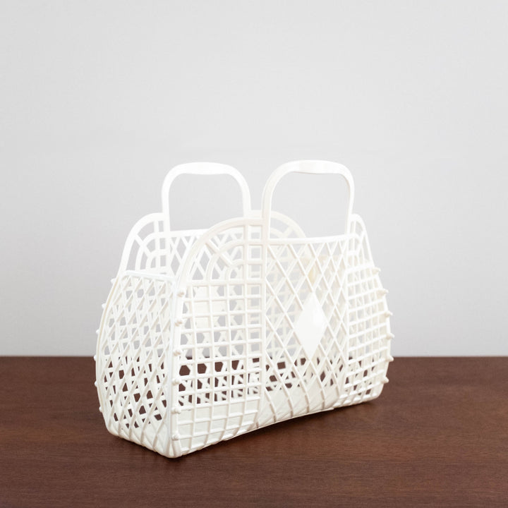 NEW Retro Jelly Mini Basket- White