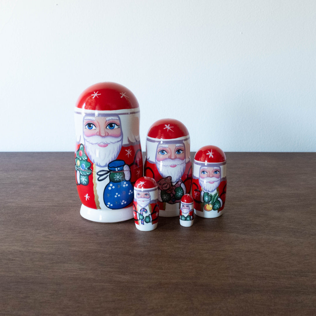 NEW Classic Wooden Russian Nesting Dolls- Father Frost