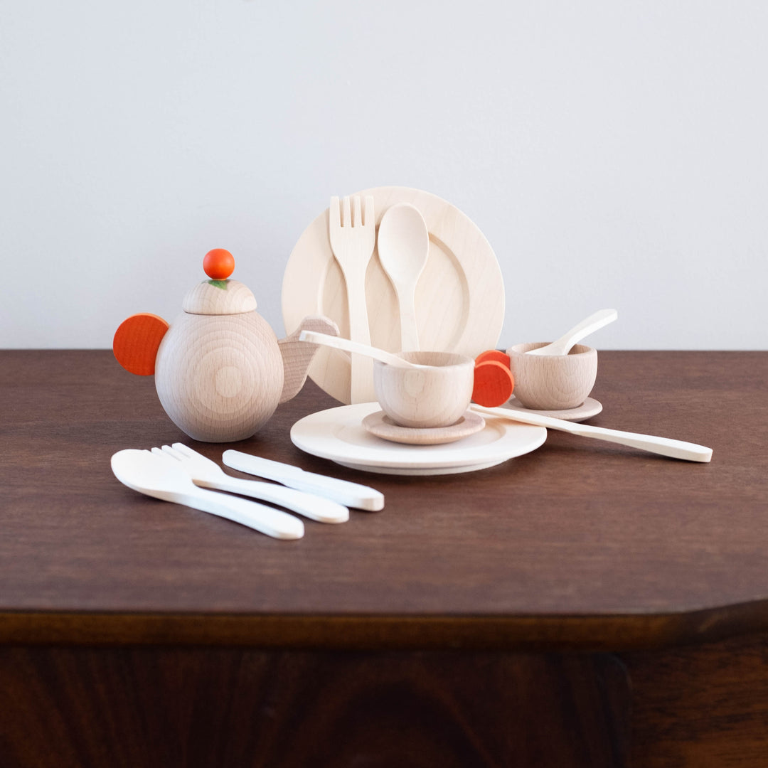 Natural German Wooden Tableware Set