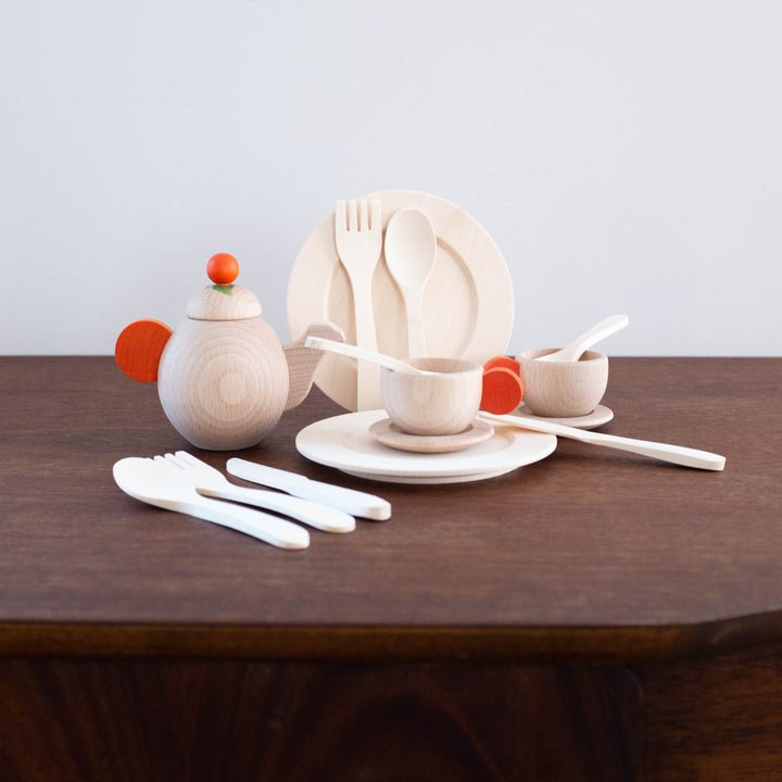 Natural German Wooden Tableware Set