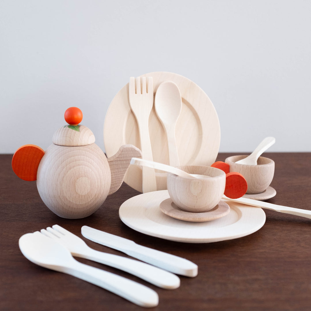 Natural German Wooden Tableware Set