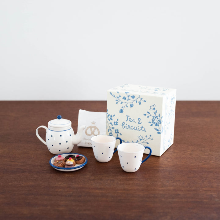 Tea and Biscuits For Two- Blue Floral