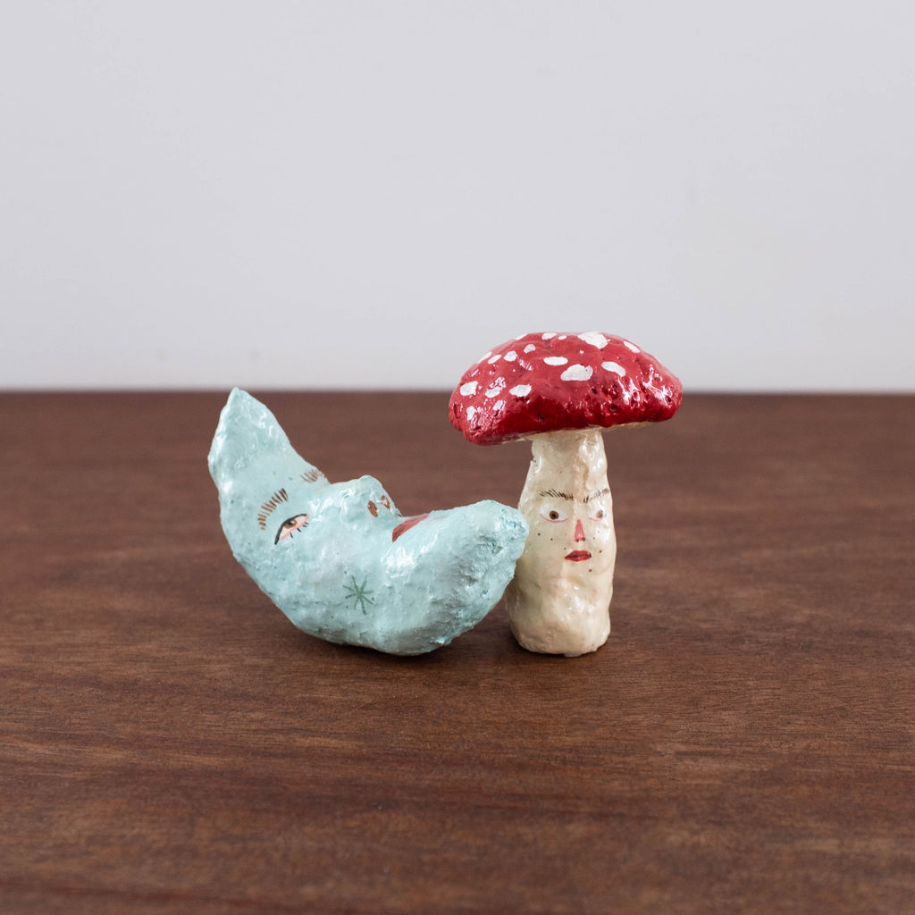 Mushroom and Moon Sculpture - Sold Separately