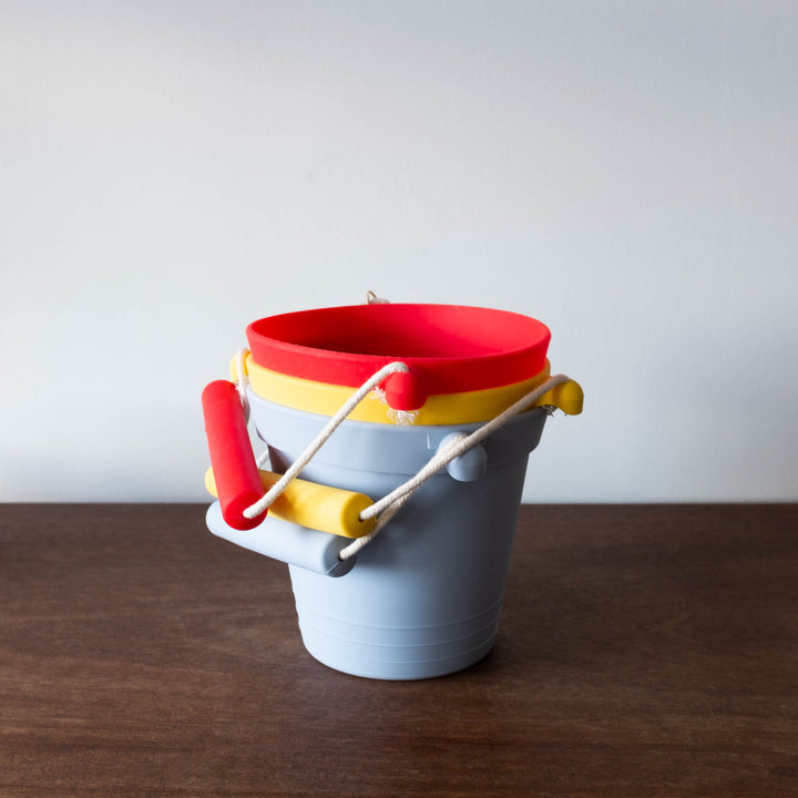 Silicone Bucket with Rope Handle- Available in 4 Colors!