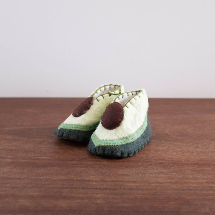 NEW Baby Wool Felt Booties- Avocado