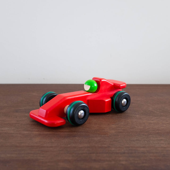 NEW Red Racer Wooden Race Car