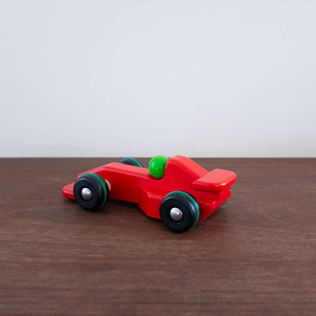 NEW Red Racer Wooden Race Car