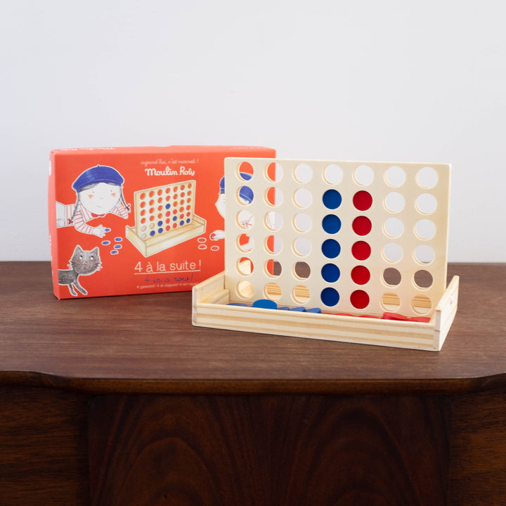 4 in a Row Wooden Game Toy Checkers