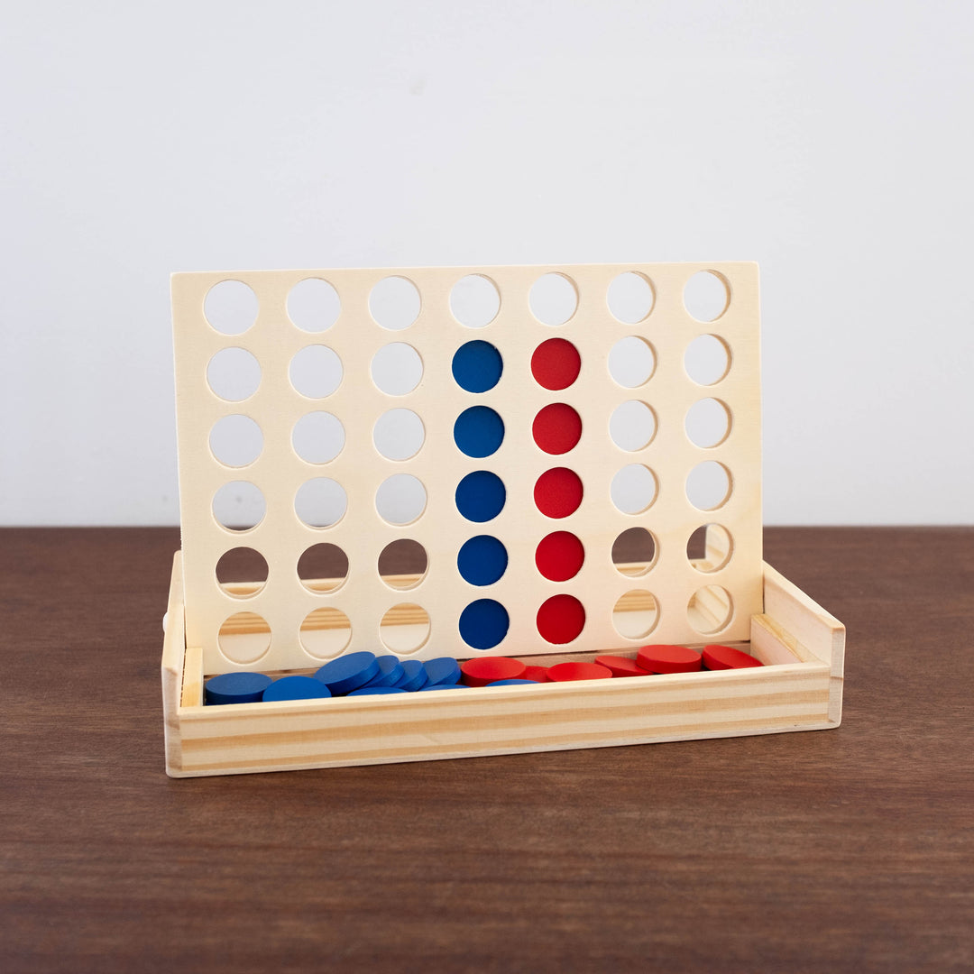 4 in a Row Wooden Game Toy Checkers