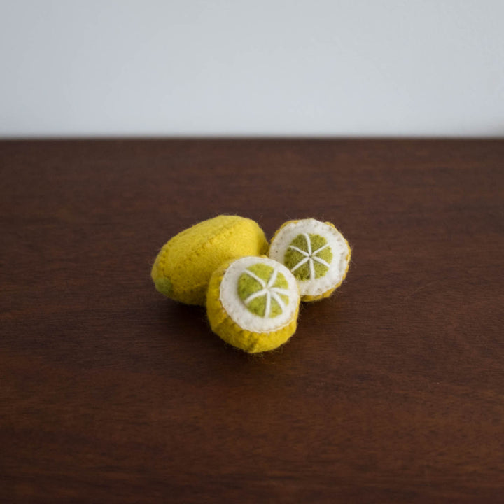 Wool Felt Food Toy: Lemon 3 pc Set