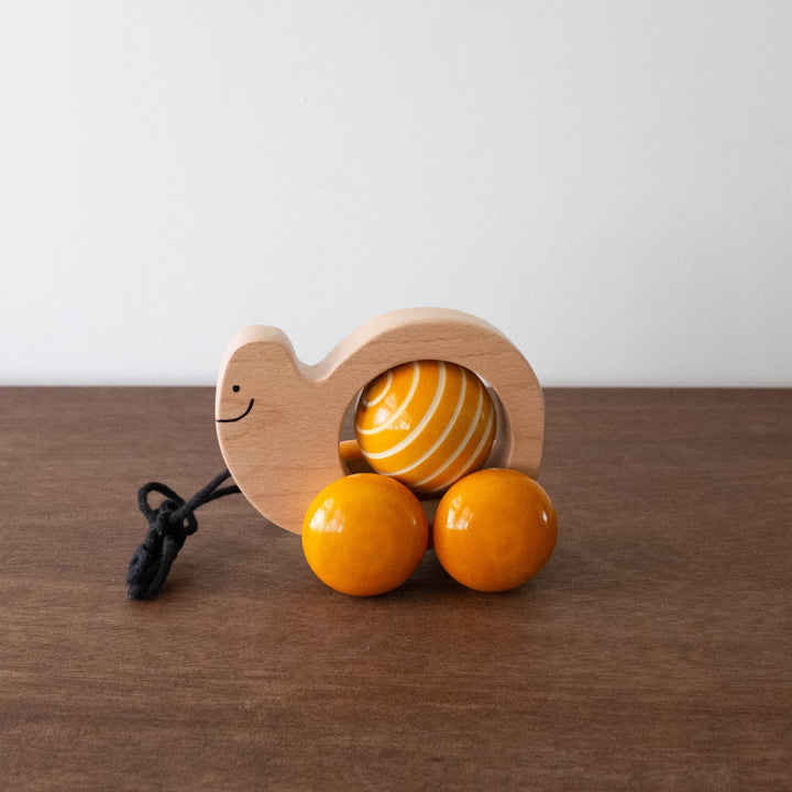 Eco Friendly Wooden Pull Toy- Snail