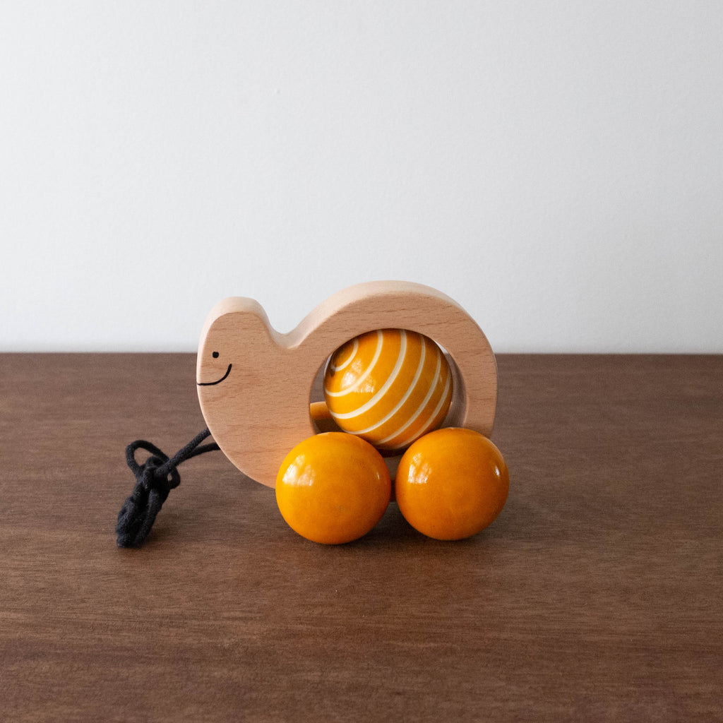 Eco Friendly Wooden Pull Toy- Snail