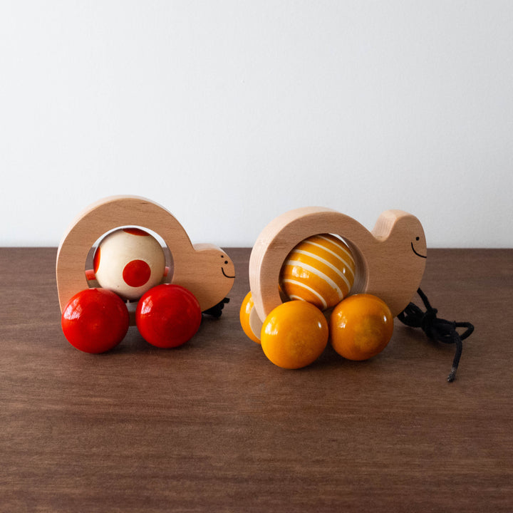 Eco Friendly Wooden Pull Toy- Snail