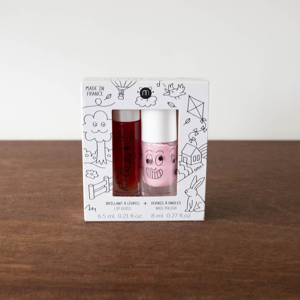NEW Nailmatic Kids Nail Polish and Lip Roulette Duo Set- Cottage