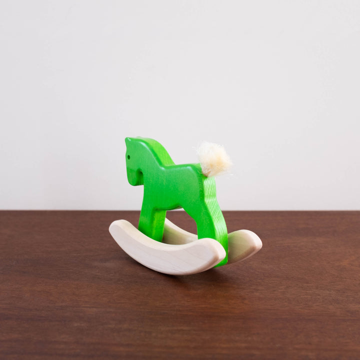 Wooden Green Rocking Horse Toy