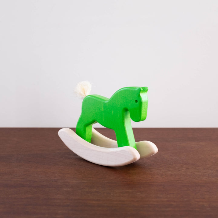 Wooden Green Rocking Horse Toy