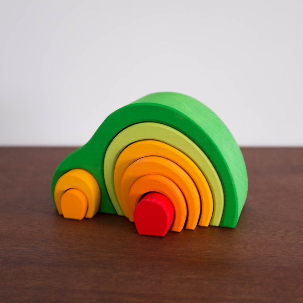 Green Arch House Wooden Stacking Toy