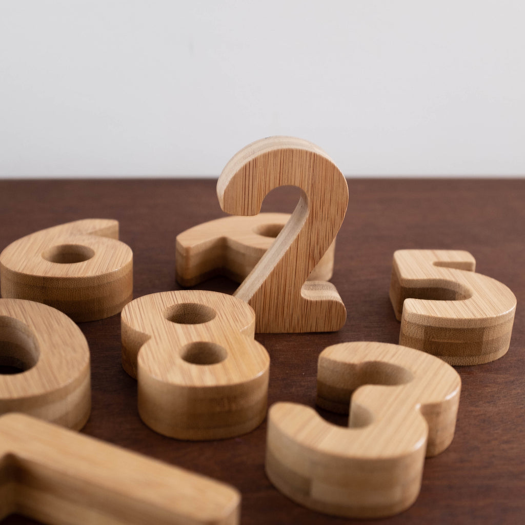 Wooden Bamboo Numbers Set