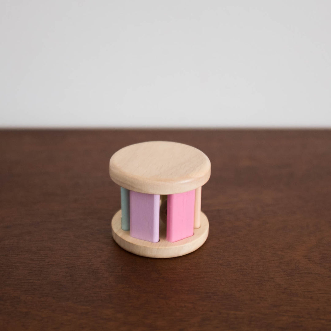 Wooden Pastel Roller Rattle Toy