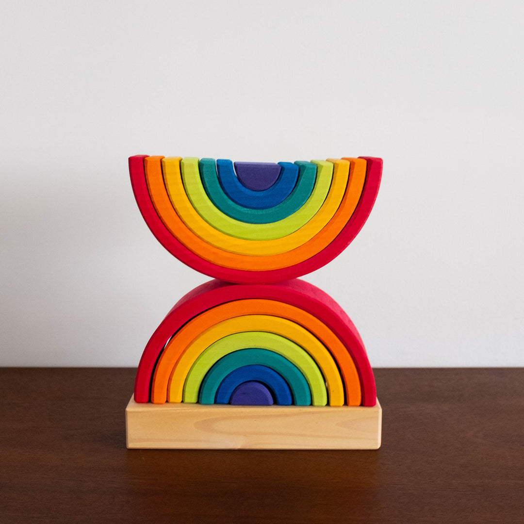 Wooden Large Stacking Double Rainbow Toy