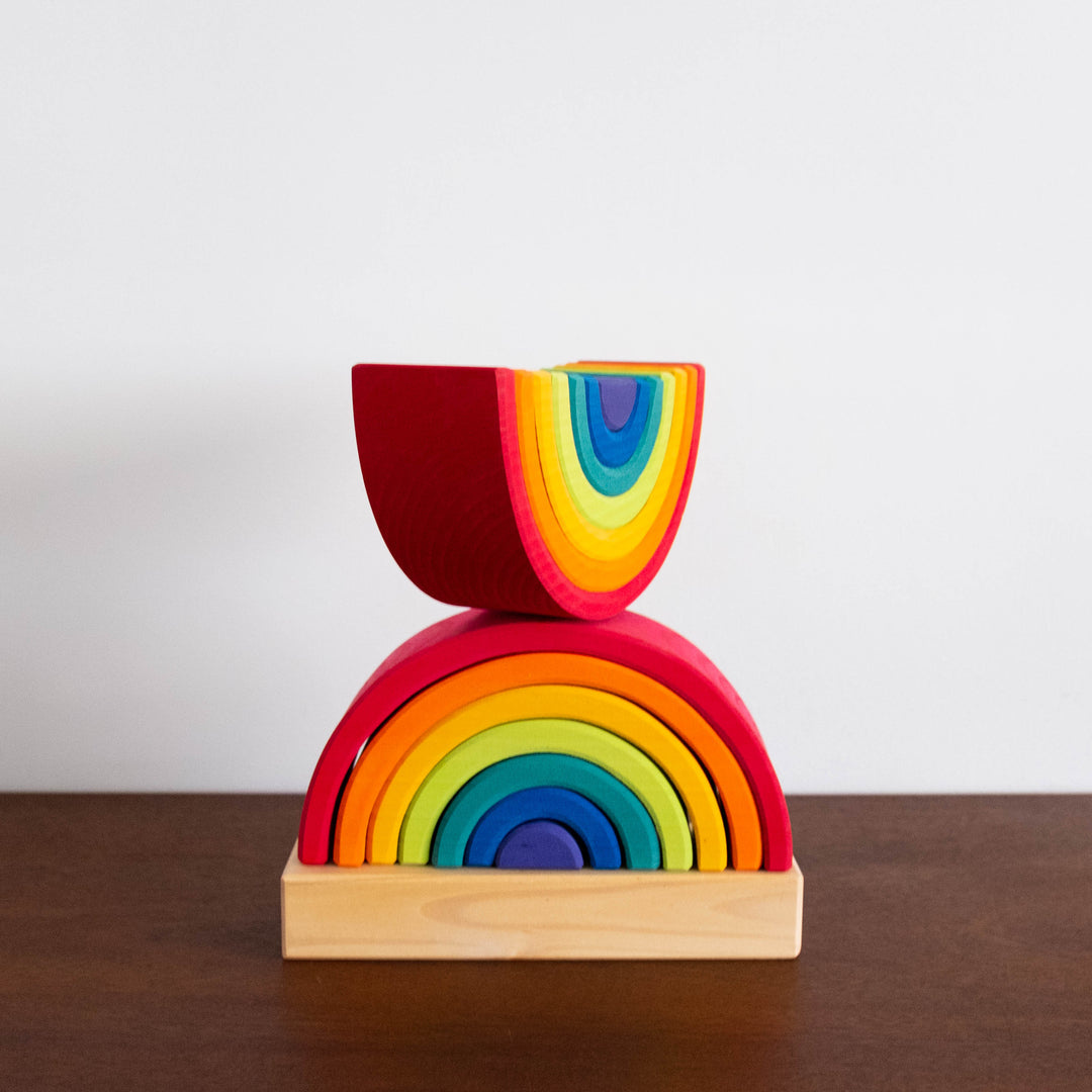 Wooden Large Stacking Double Rainbow Toy