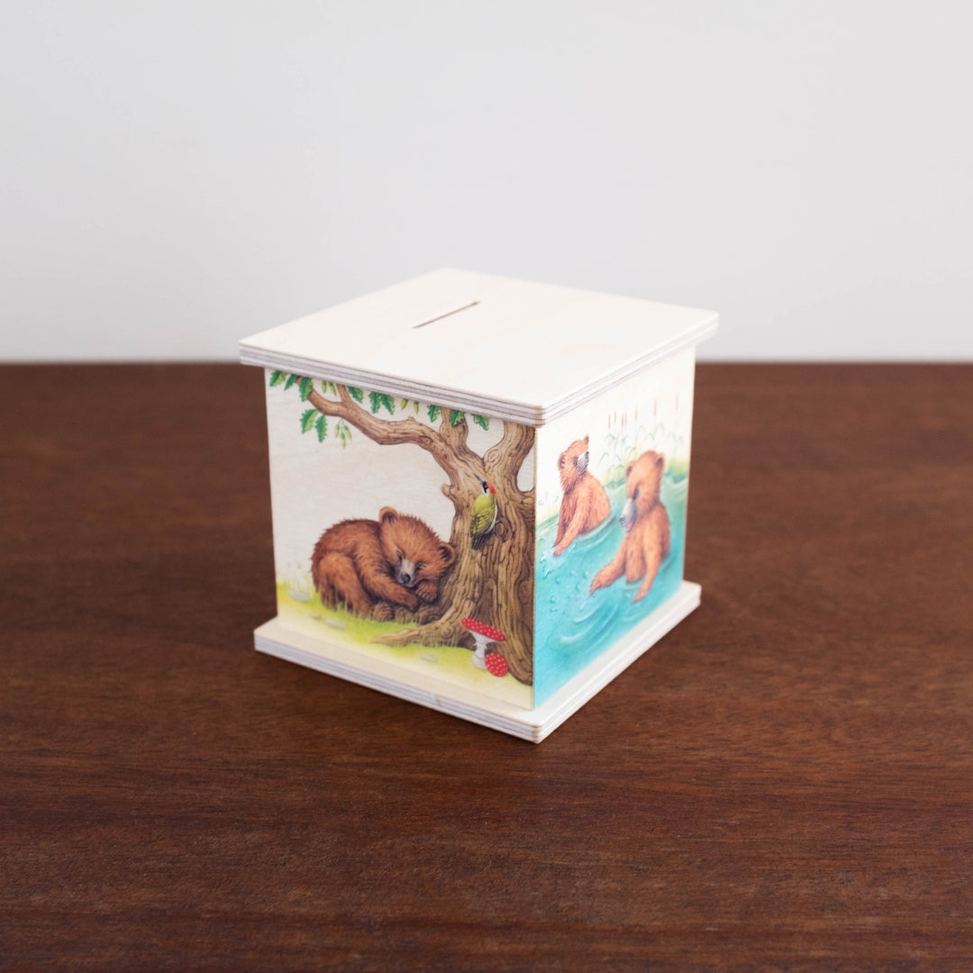 Wooden Coin Bank - Bears