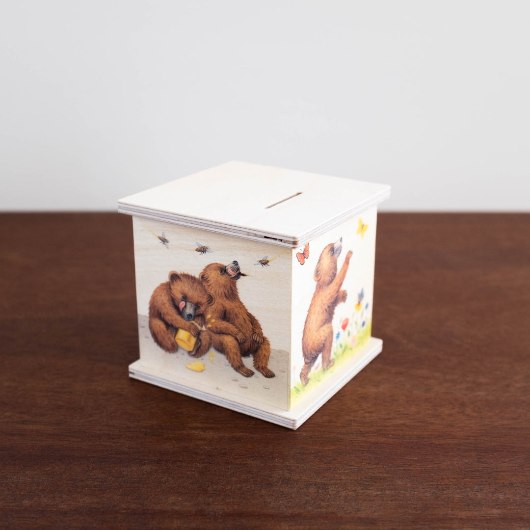 Wooden Coin Bank - Bears