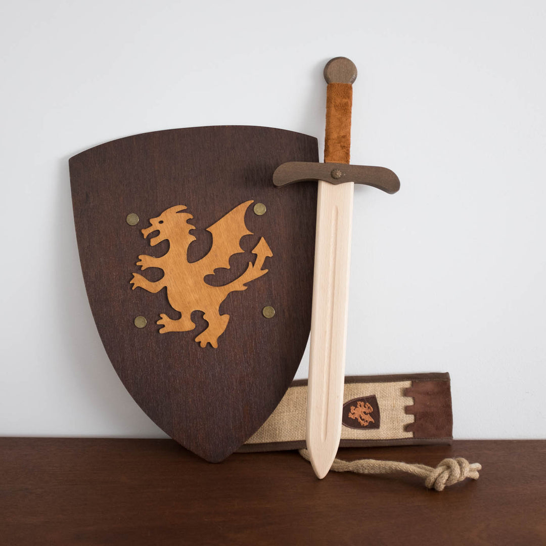 Wooden Sword with Jute Bag- Natural