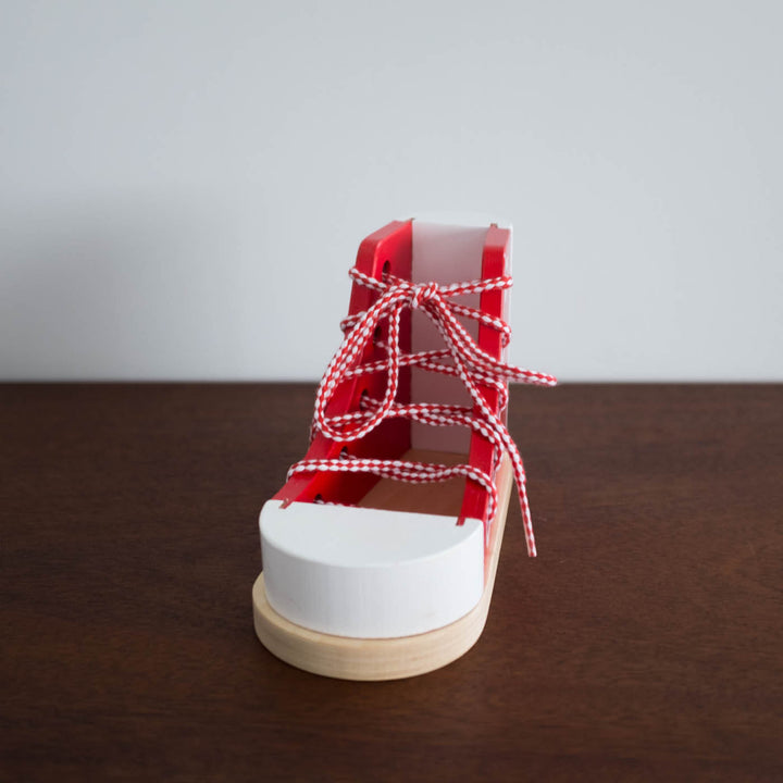 Wooden Lacing Shoe Toy