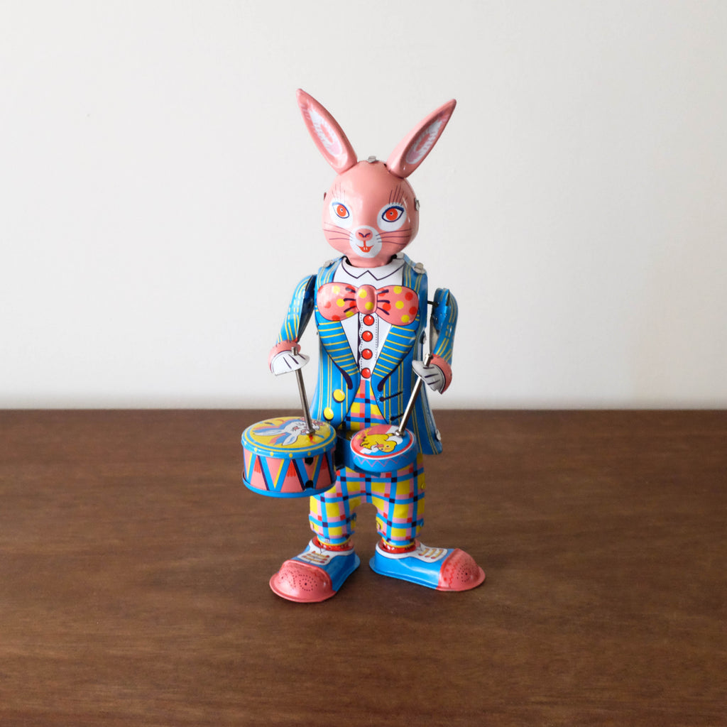 Retro Tin Toy- Drummer Rabbit Bunny