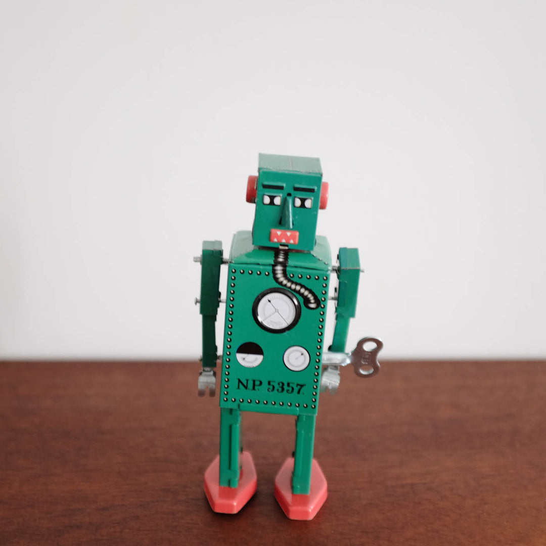 Tin Robot Collectible- Lilliput Green Small