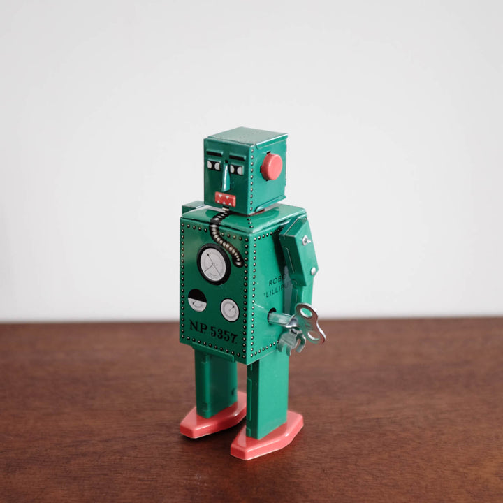 Tin Robot Collectible- Lilliput Green Small