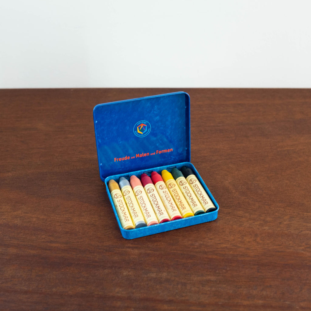NEW Stockmar Wax Stick Crayons Tin Set of 8- Supplemental Colors