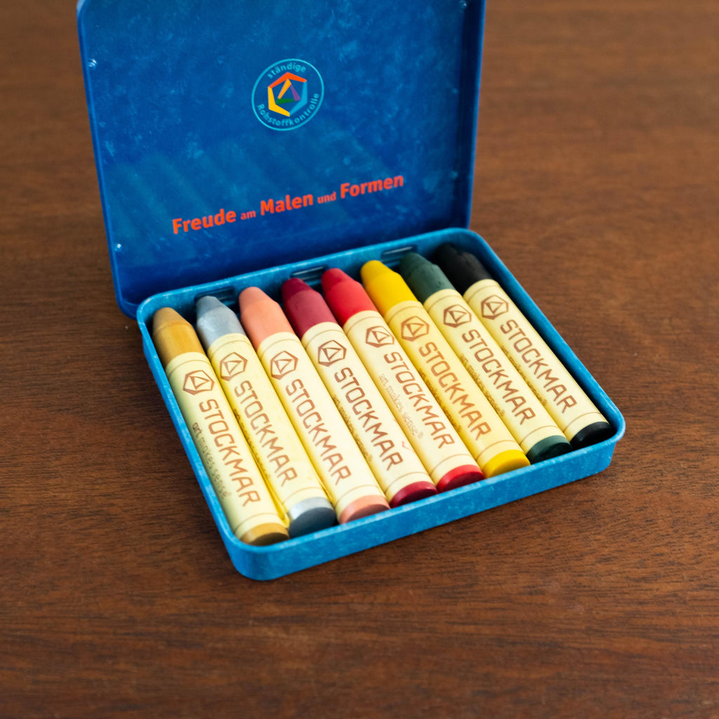 NEW Stockmar Wax Stick Crayons Tin Set of 8- Supplemental Colors