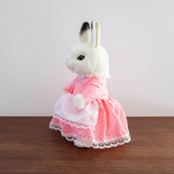 NEW White Bunny in Pink Dress Stuffed Animal