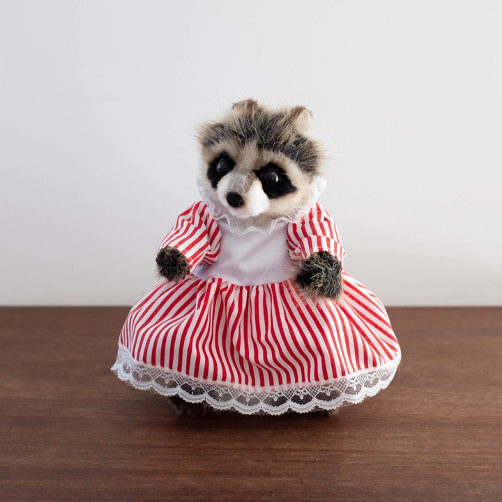 Raccoon in Striped Dress Stuffed Animal