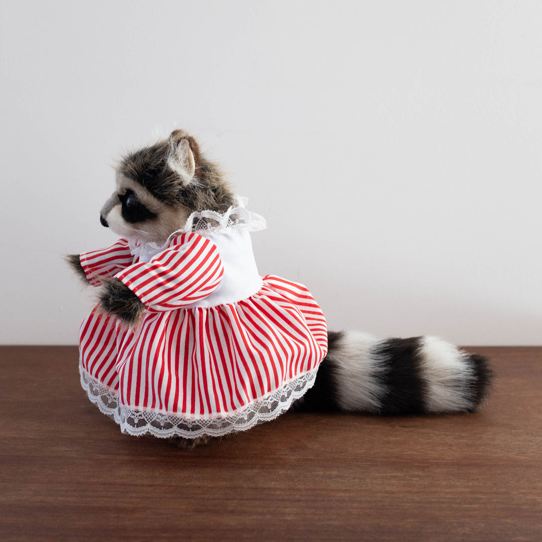 Raccoon in Striped Dress Stuffed Animal