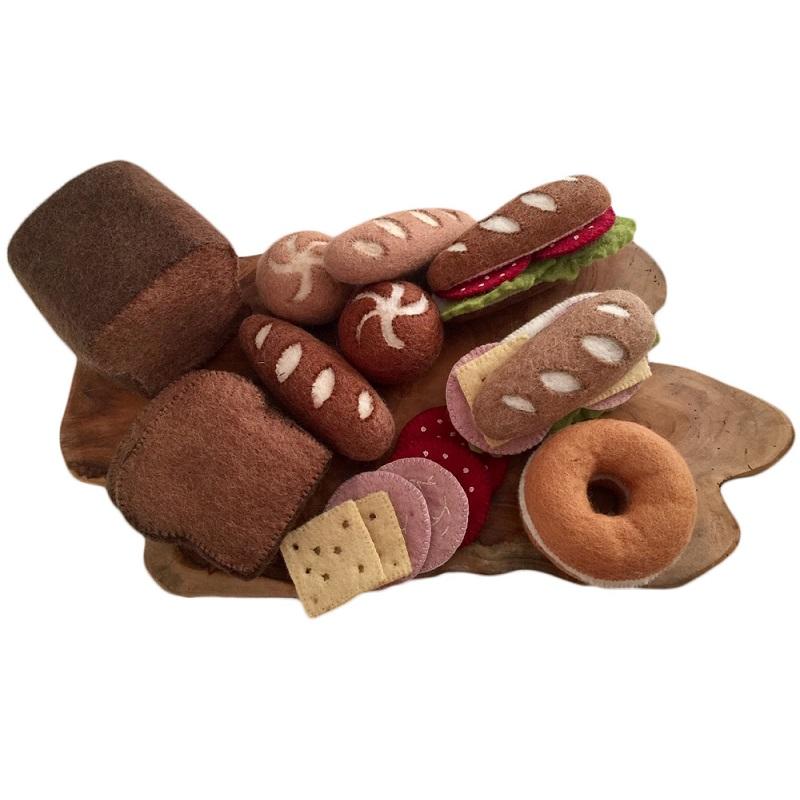 Wool Felt Food Toy: Bread Pastry Full Set