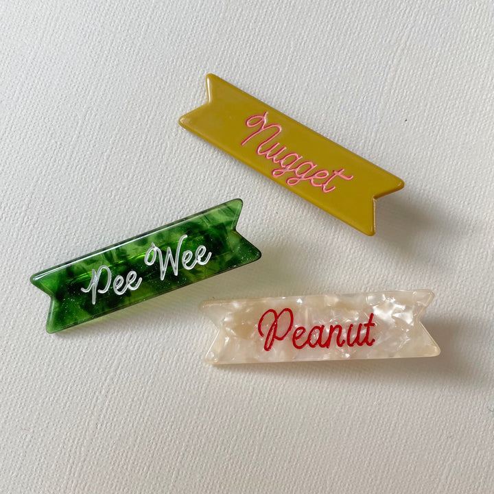 NEW Retro Resin Hair Clips- Pee Wee