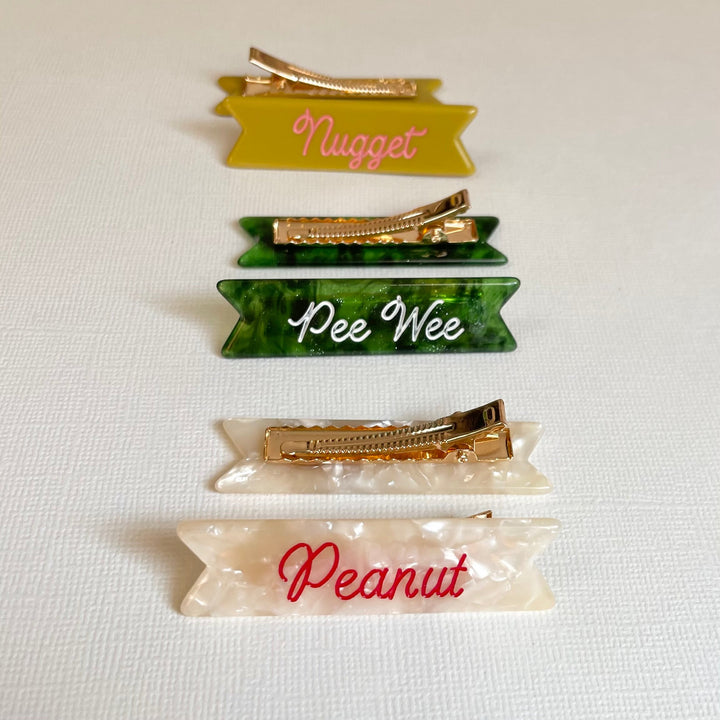 NEW Retro Resin Hair Clips- Pee Wee