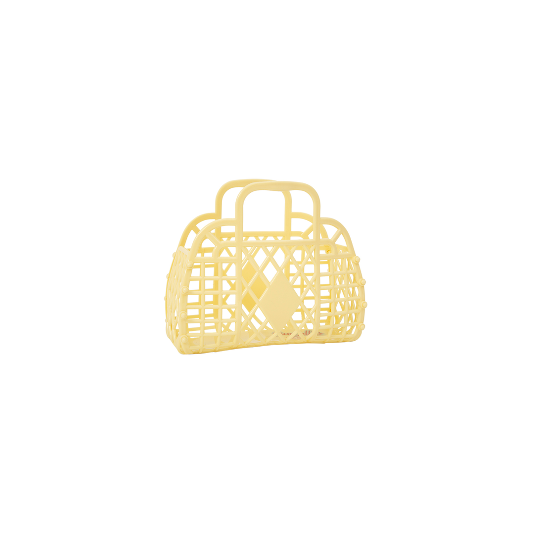 Retro Jelly Basket Bag- Tiny YELLOW