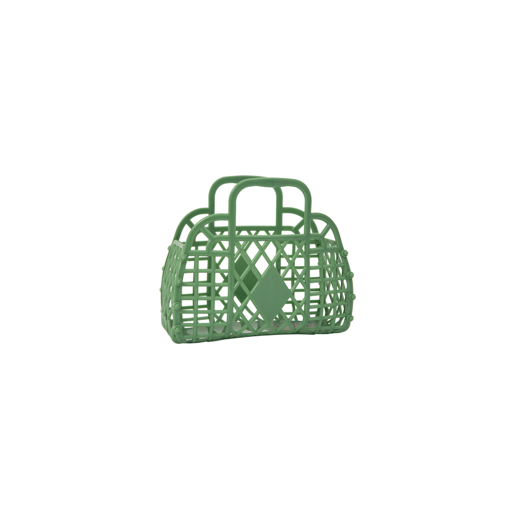 NEW Retro Jelly Basket Bag- Tiny OLIVE
