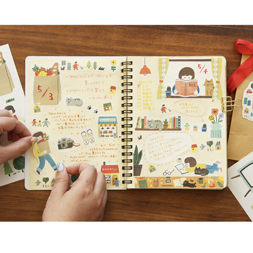 Japanese Paper Sticker Pack- Town