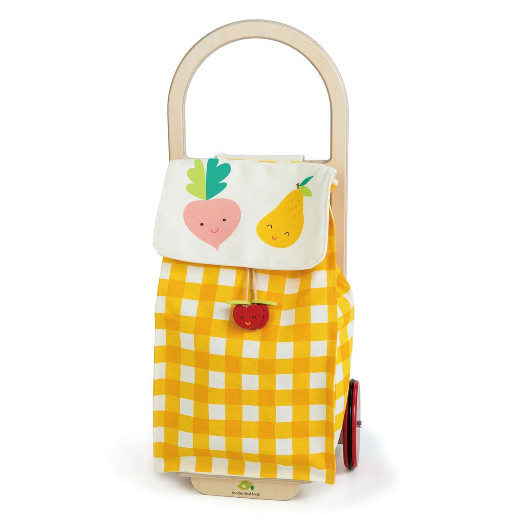 Pull Along Gingham Market Trolley