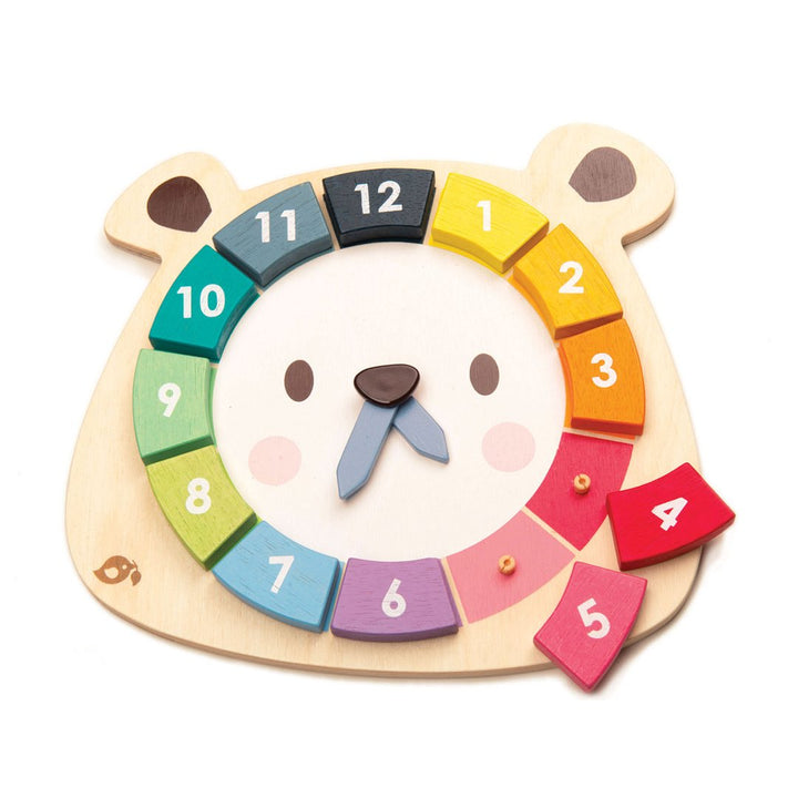 Wooden Bear Color Clock