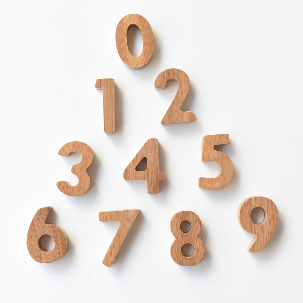 Wooden Bamboo Numbers Set