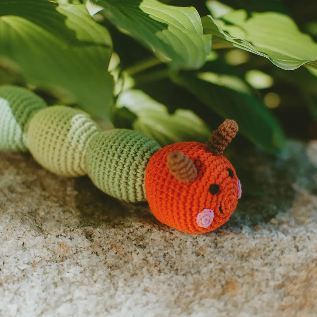 NEW Organic Caterpillar Rattle Toy