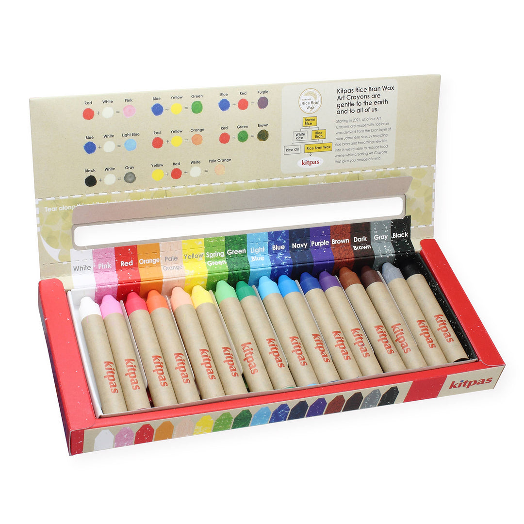 Japanese Kitpas Crayon Set- Medium 16pcs Wax Rice