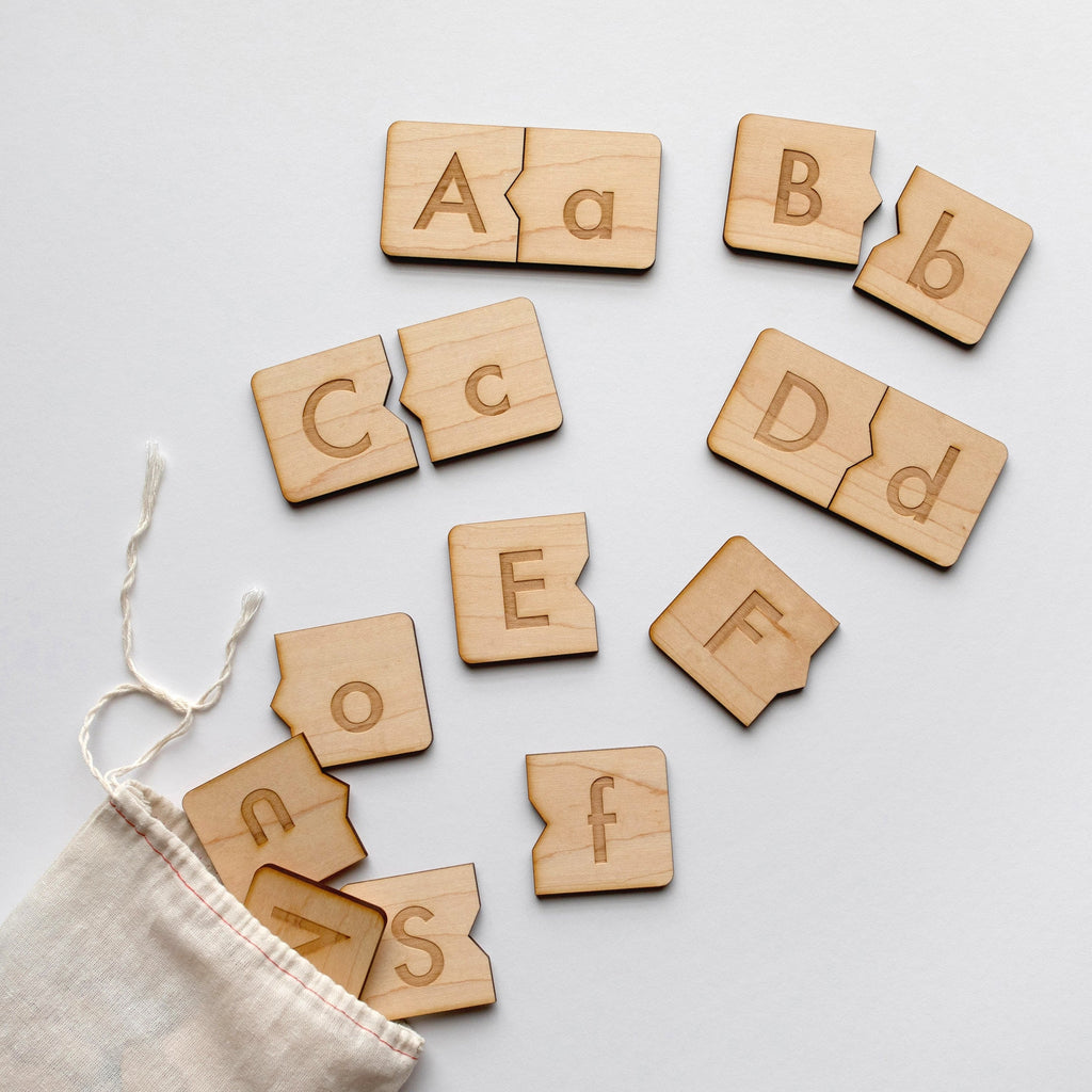 NEW Wooden Alphabet Matching Puzzle Set
